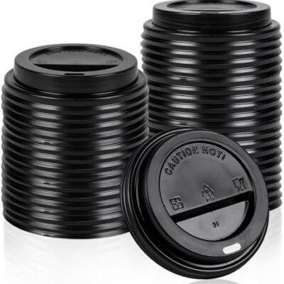 Black Lids- 7oz Cups 10x 100